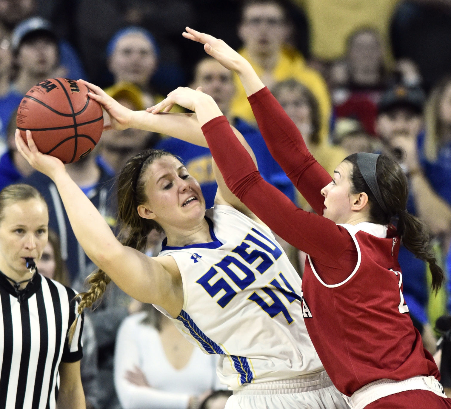 USD vs SDSU women's Summit League basketball